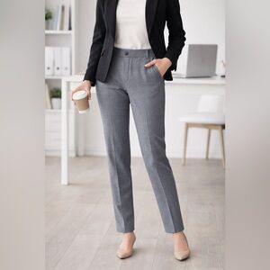 Betabrand Dress Pant Yoga Pants Gray Straight Leg Size M
